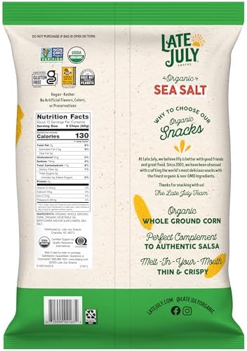 Late July Sea Salt Organic Tortilla Chips, 10.1 Oz Bag