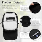 Nephrostomy Tube and Drainage Bag Cover with Adjustable Waist Strap & Catheter Pipe Cover for Nephrostomy Outer Bag Holder (Black)