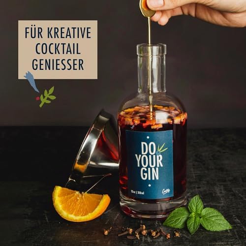 Gin Infusion Kit by Craftly | Natural Botanicals for Homemade Cocktails | Cocktail Making Kit | Birthday Gifts for Him & Her | Gifts for Men & Women | Includes Spices & Bottle