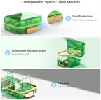 Travel Pill Organizer, Waterproof Weekly Pill Box 7 Day, Portable Container for Purse Pocket, Removable Compartments Daily Supplements Case, Airtight Storage for Outdoor (Green)
