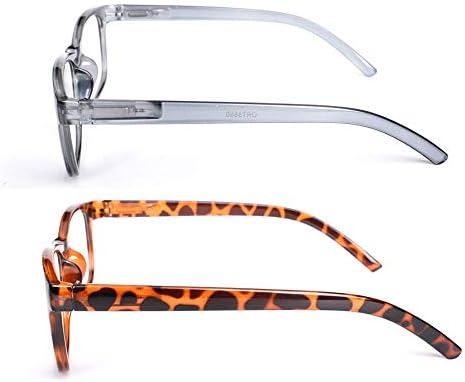 OURUI Blue Light Blocking Reading Glasses 2 Pack Computer Readers for Men Women UV Protection with Spring Hinge