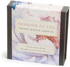 Signature Collection – Thinking of You (Floral). 12 x Twenty Minute Candles with a Ceramic Holder.