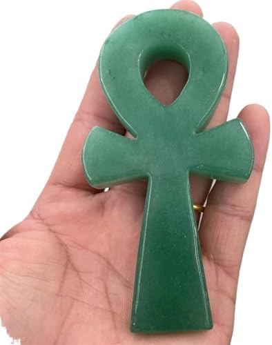 AtkitS Beautiful Natural Crystal donglin Jade Symbolic Point of The Egyptian Goddess of The Cross Healing Reiki (Size : 100mm)