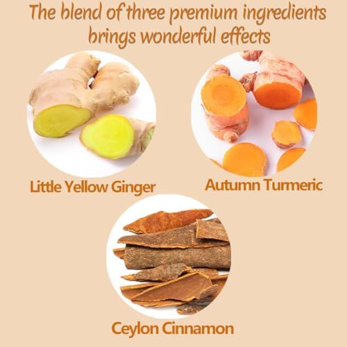 120 Premium Turmeric, Ginger, Cinnamon Blend Tea Bags, 100% Natural & No Additives & Caffeine Free.