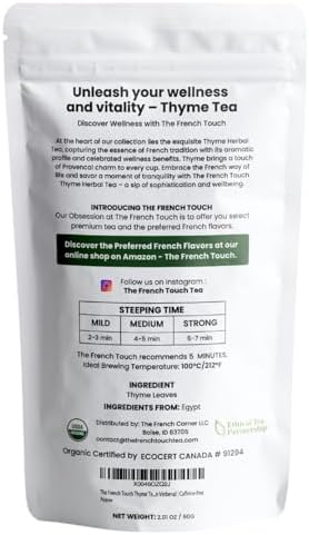The French Touch Chamomile Tea ORGANIC | 1.5g x 30 Pyramid Bags |100% Certified USDA Organic | Plant based tea bags | Select Premium Tea | Whole Flower (Chamomile) | Caffeine-free
