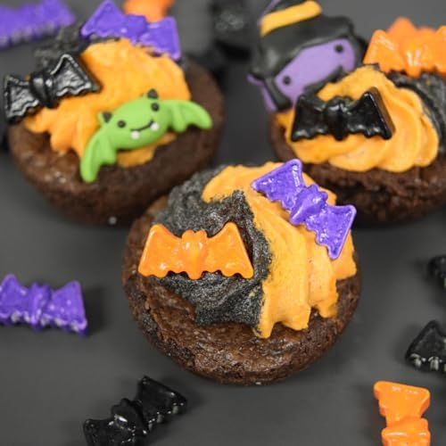 Oasis Supply, Halloween Cake Decorating, Cupcake Sprinkles, Cake Quins, and Edible Toppings, 200g - 7-ounce pouch, (Bat Sprinkles)