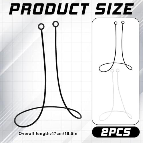 2 Pcs Earplug Lanyard, Silicone Anti-Lost Safety Lanyard for Most Earplugs with Removable Tips, Flexible Sports Neck Rope Connector Strap, Compatible with Running Work Activities (White, Black)