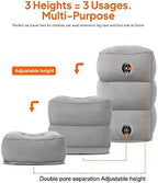 Sunany Inflatable Foot Rest Pillow for Travel, Kids/Adults Airplane Travel Pillow-Adjustable Height Cushions,for Kids to Sleep While Traveling,Suitable for Office, Home and Any Travell (1 Pack)