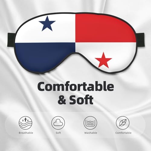 Flag of Panama Soft Eye Mask â€“ Comfortable Sleep Mask for Side Sleepers, Light Blocking, Relaxing Pressure-Free Eyemask, Black