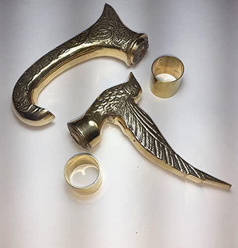 2 Pic Antique Victorian Walking Stick, Beautiful Flying Bird Designer Brass Handle Wooden Walking Cane Stick, Best Handmade