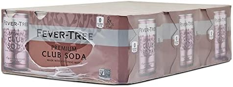 Fever-Tree Premium Club Soda Cans, 24pk/5.07 Fl Oz, No Artificial Sweeteners, Flavorings or Preservatives (Pack of 3)