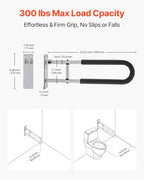 VEVOR Toilet Safety Rail, 23.8 Inch U-Shaped Handicap Grab Bar, Foldable Senior Safety Pole, Flip Up Toilet Grab Bar with Anti-Slip Support Handle, 300 Lb Load Capacity for Elderly, Disabled, Pregnant