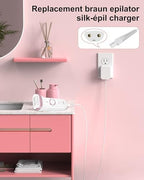 for Braun Silk Epil 9 Charger Compatible with Braun Epilator Silk 9 7 5 9-720 9-300 9-890 9-030 9-880 5-810 5-620 and Face Epilator Facespa Pro 910 911 921