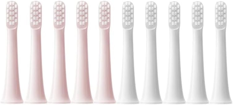 10PCS Compatible with XIAOMI Compatible with MIJIA T100 Replacement Brush Heads Sonic Electric Toothbrush Vacuum Soft Bristle Suitable Nozzles(5White5Pink)