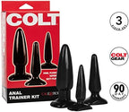 CalExotics Colt Anal Trainer Kit - 3 Piece Male Butt Plug Set - Waterproof Fetish Sex Toys for Couples - Black