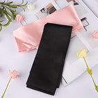 2Pcs Satin Eye Mask Sleep Mask, Adjustable Blindfold Soft Satin Eye Covers Gift for Travel, Nap, Meditation,157cm/62inch (Black+Pink)