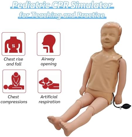 JNMFTD Children CPR Manikins Dummy Training Kit，Full Body CPR First Aid Training Simulator Mannequin Professional Medical Accessories for Classroom or Research Centers Nursing Practice Patient Care