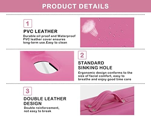 Foldable Massage Table Portable, Lash Bed with Free Accessories, Adjustable Aluminium Portable Massage Table, 73 Inchs Cushion 3 Section Reclining Massage Bed Lash Table Message Table(Pink)