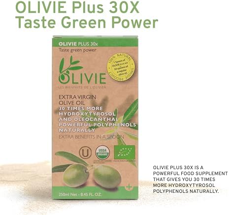 Organic High Polyphenol Rich Extra Virgin Olive Oil OLIVIE PLUS 30X | Moroccan Desert Olive Oil | EVOO | Organic, Kosher | 250 ml Glass Bottle