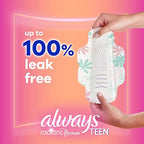 Always Radiant Teen Pads, Size 1, Regular, with Wings, Unscented, 28 Count