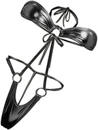 Sexy Latex Wet Look Lingerie for Women One Piece Exoctic Dancer Wear