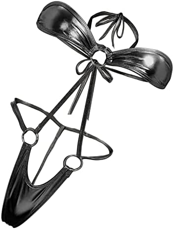 Sexy Latex Wet Look Lingerie for Women One Piece Exoctic Dancer Wear