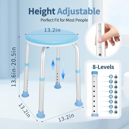 FSA/HSA Adjustable Swivel Bath Seat Shower Chair for Inside Shower, Shower Seat for Inside Tub Bathroom Bench Bath Chair for Elderly and Disabled,Eligible 350 lbs Adjustable Shower Stool