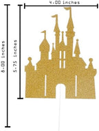 Flairs New York Happy Birthday Decorations Cake Toppers Party Props (Pack of 1 Cake Topper, Gold Glitter Princess Castle)