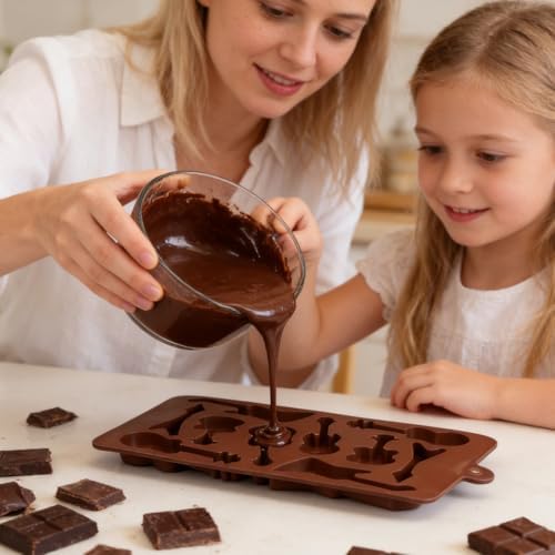 BESTonZON 10-Cavity Bass Guitar Silicone Mold Non-Stick Flexible Chocolate Candy Cake Baking Mold for Diy Party Treats Jelly Desserts 8.66X4.33X0.51In