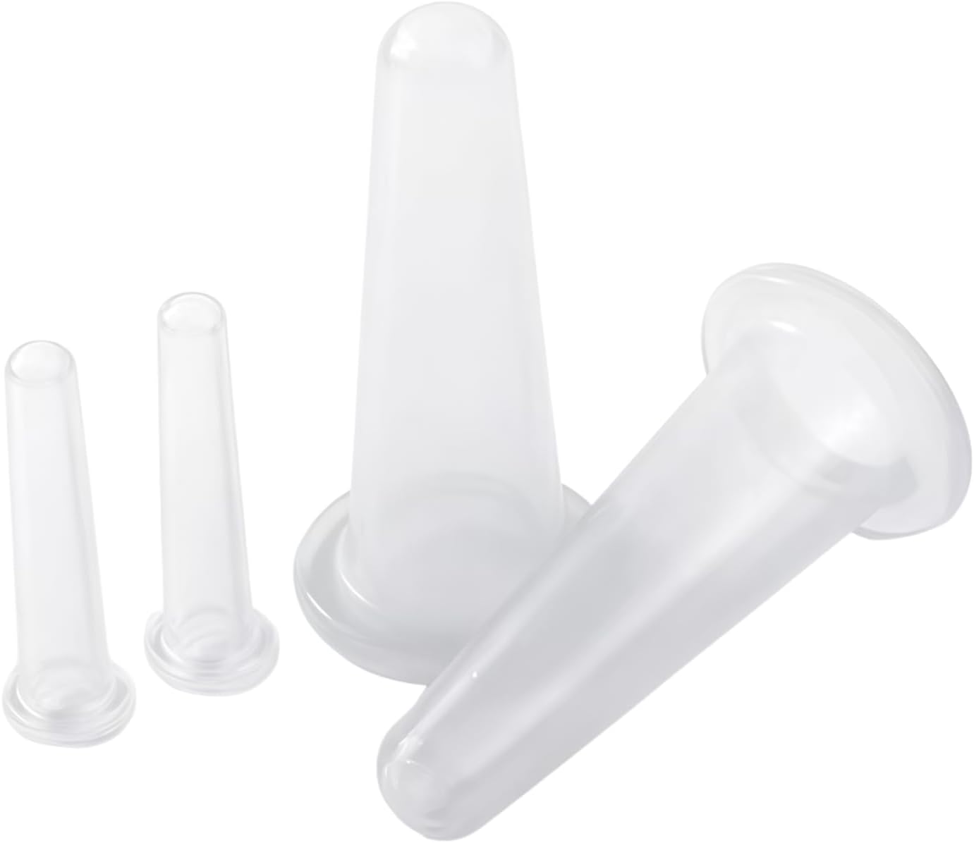 4Pcs Transparent Massage Cupping Set Silicone Mini Facial Cups Face Massager Helper Skin Care Neck Back Eyes Massaging Cup Safe to Use, Don't Worry About Burns Health Care Products