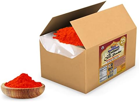 Rani Kashmiri Chilli Powder (Deggi Mirch, Low Heat) Ground Indian Spice 400oz (25lbs) 11.36kg Bulk Box ~ All Natural | Salt-Free | Vegan | No Colors | Gluten Friendly | NON-GMO | Kosher | Indian Origin