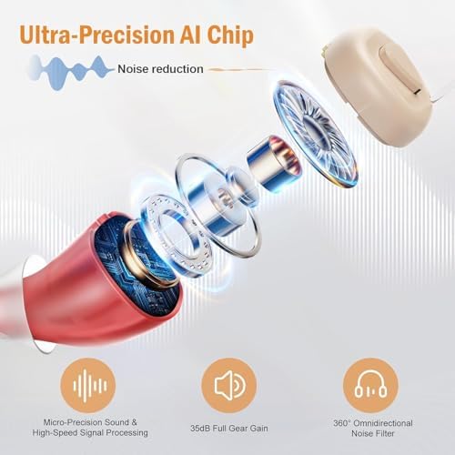 Flaygo Rechargeable Hearing Aids for Seniors with 16-Channel Digital Chips Intelligent Noise Cancellation for Clear Sound Super-Mini Invisible Design Comfort Fit in Ear Canal & 7-Day Ultra Standby,Not Hearing Amplifiers