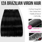 12A Human Hair Bundles 16 18 20 22 Inch Straight Bundles Human Hair Extensions Brazilian Virgin 100% Unprocessed Raw Straight Hair 4 Bundles Human Hair Natural Color