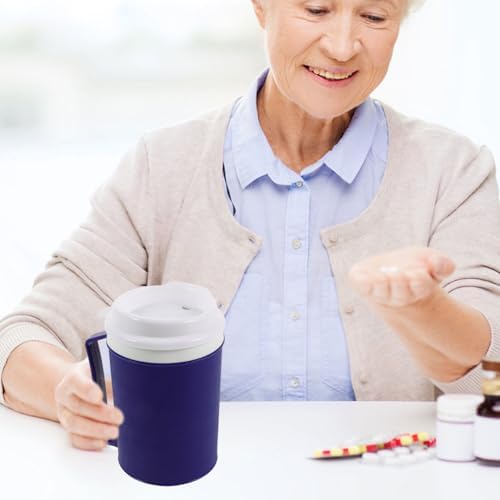 Hemoton Spill Proof Insulated Adaptive Cup for Disabled Adults Lightweight Nursing Mug with Lid Non-Spill Drinking Aid for Elderly Patients
