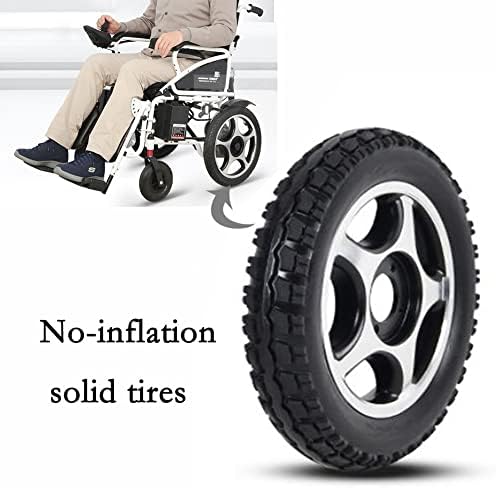 12 1/2x2 1/4, 12 Inch Wheelchair Replacement Rear Wheels, Power Wheelchair Wheel Accessories, PU Solid Tires, Metal Hubs
