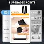 Kinesiology Tape for Shoulder&Neck, 12 Count Shoulder&Neck Tape Precut, KTQUICK Original Cotton Waterproof & Breathable, Enhance Elastic Kinesiology Athletic Tape for Shoulder&Neck Support (Black)