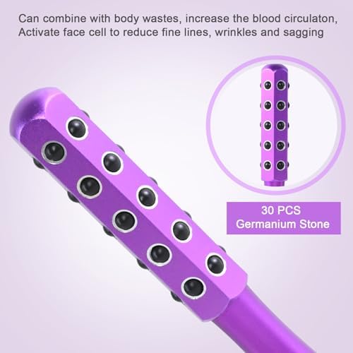 Up Lifting Massaging Beauty Roller Radiance Roller 30 Germanium Stone Face Roller for Uplift and Skin Care,Uplifting Face Massager for Valentines Day Gifts (Purple)