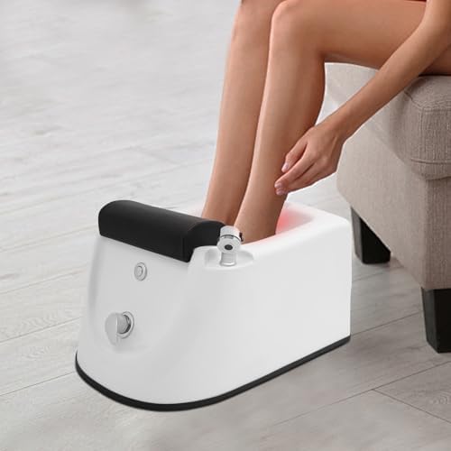 Acrylic Foot Spa Bathtub,Portable Foot Spas Bathtub with Adjustable Hot & Cold Water,Home Foot Spa Pedicure Bowl Foots Detox Bucket Tub for Home (White)