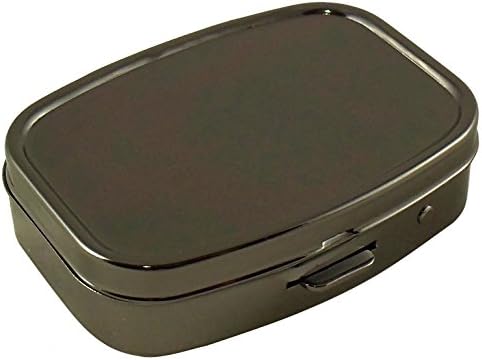 Houder Classy Gray Metal Pill Box Decorative Pill Case with Gift Box - Carry Your Meds in Style (Rectangular)