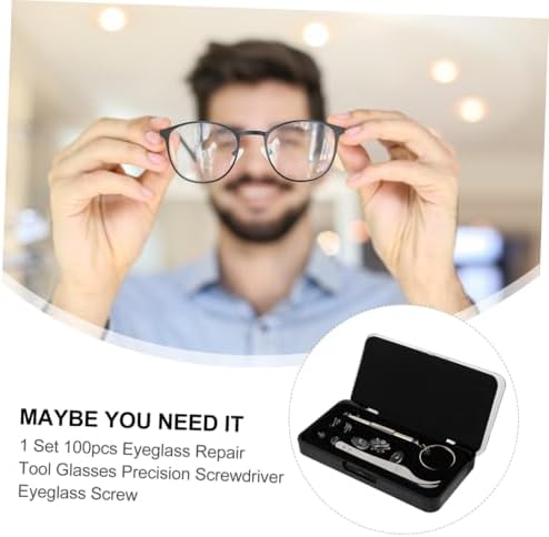 100pcs Eyeglass Repair Kit Precision Screwdriver and Nose Pads for Sunglasses Includes Screws and Accessories for Home Repairs