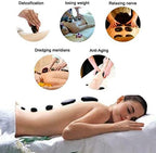 Generic - Set of 2 Premium Hot Stones for Relaxation, 8x3.2x2cm, Black