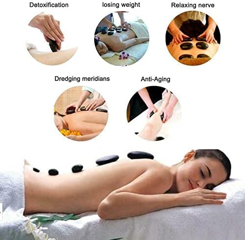 Generic - Set of 2 Premium Hot Stones for Relaxation, 8x3.2x2cm, Black
