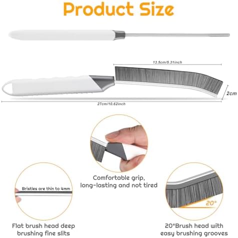SUOXU Household Thin Cleaning Brushes,2pcs Hard Bristle Grout Scrub Brush Tool for Cleaning Tight Spaces in Home Kitchen Bathroom