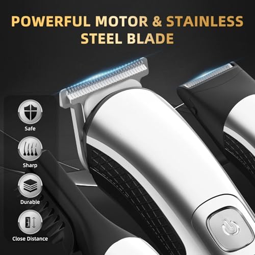 Beard Trimmer for Men, 20 Length Settings, 14-in-1 Cordless Grooming Kit, Waterproof Electric Razor for Men, Hair Trimmer, Nose Hair Trimmer, Cordless Hair Clippers with Travel Bag for Blade Storage