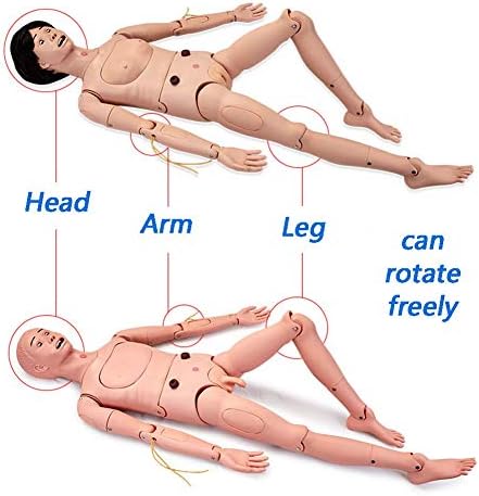 Geriatric Training Manikin Patient Care Skills Mannequin with Interchangeable Genitals and Bedsore Modules for Nursing Medical Training Teaching Medical Supplies,Female