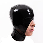 LEIMI Latex Hood Men's Rubber Full Face Party Mask with Nose and Jaw Open Latex Mask 0.4mm