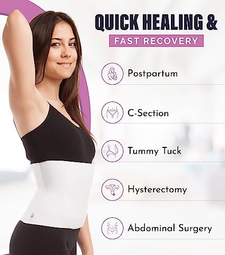 ITA-MED 9” Abdominal Binder for Men & Women - Helps Recover Post-Surgery, Postpartum & Hernia, Made in USA (M)