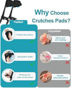 Forearm Crutches for Adults Have Elastic Crutches Padding for The Elbow+Hand Padding, Increases Walking Comfort