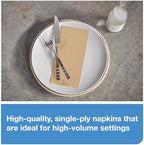 Tork Natural Dinner Napkin, 1/8 Fold 1-ply, 17" x 15", 12 x 250 napkins, N5186
