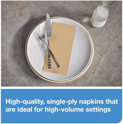 Tork Natural Dinner Napkin, 1/8 Fold 1-ply, 17" x 15", 12 x 250 napkins, N5186